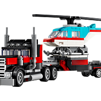 Flatbed Truck with Helicopter