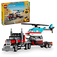 Flatbed Truck with Helicopter
