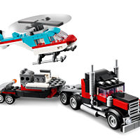 Flatbed Truck with Helicopter