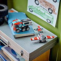 Flatbed Truck with Helicopter