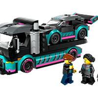 Race Car and Car Carrier Truck