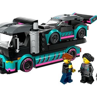 Race Car and Car Carrier Truck