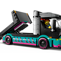 Race Car and Car Carrier Truck